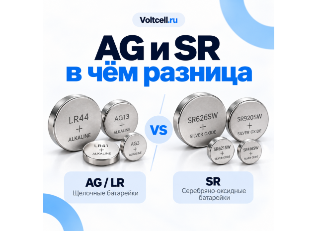 AG и SR батарейки для часов: в чём разница