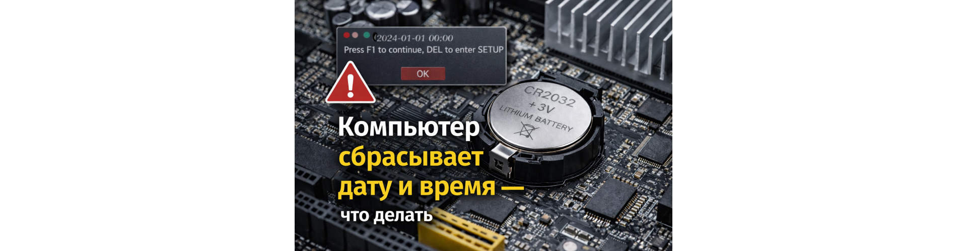Компьютер сбрасывает дату и время — что делать