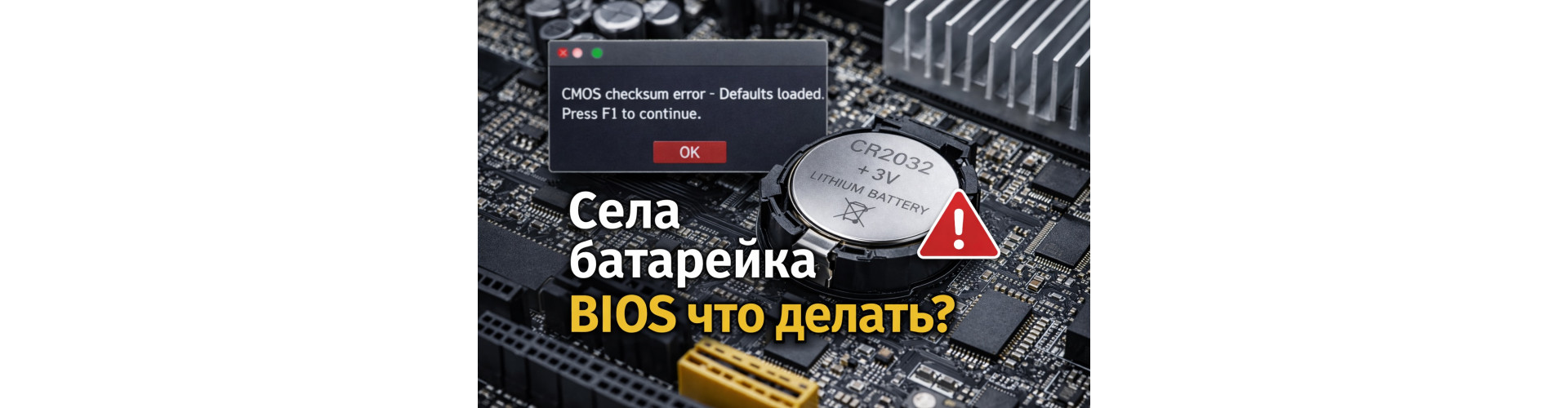 Села батарейка BIOS на компьютере