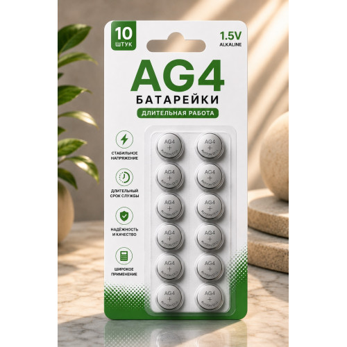AG4 батарейки 10шт