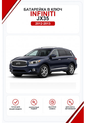 Батарейки в ключ Infiniti JX35 (Инфинити ГХ 35)