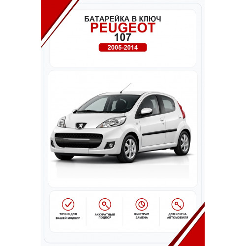 Батарейки в ключ Peugeot 107 (Пежо )