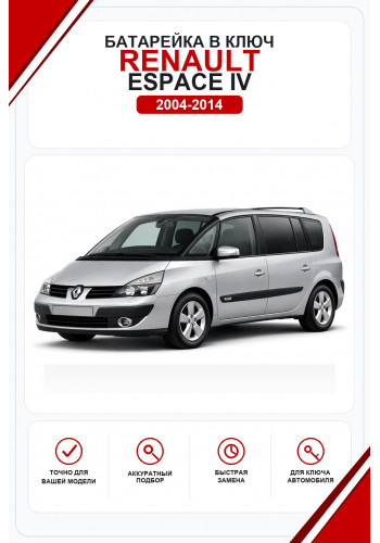 Батарейки в ключ Renault Espace IV (Рено Эспас 4)
