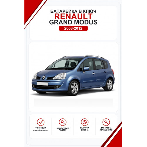 Батарейки в ключ Renault Grand Modus (Рено Гранд Модус)