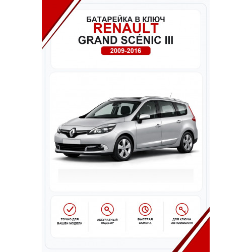 Батарейки в ключ Renault Grand Scénic III (Рено Гранд Сценик 3)