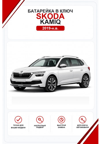 Батарейки в ключ Skoda Kamiq (Шкода Камик)