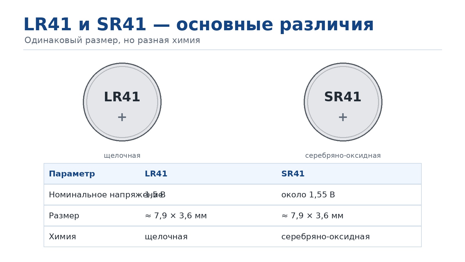 Сравнение LR41 и SR41
