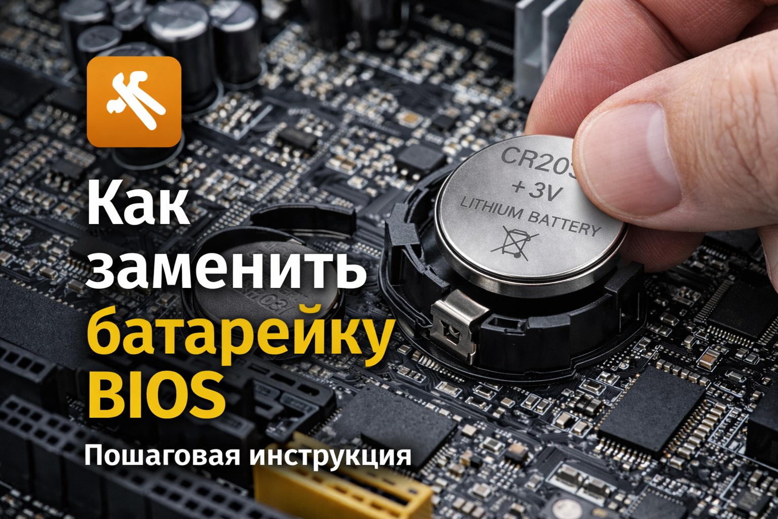 замена батарейки BIOS на материнской плате